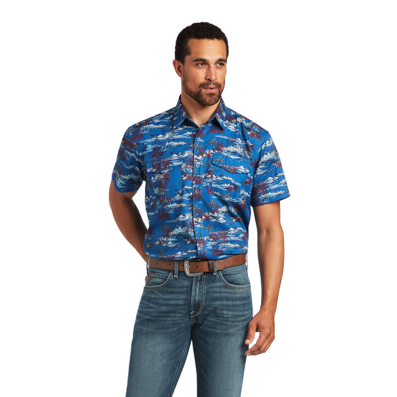Ariat Hemden Herren - Venttek Western Fitted Blau ( ZMFRI-1864 )